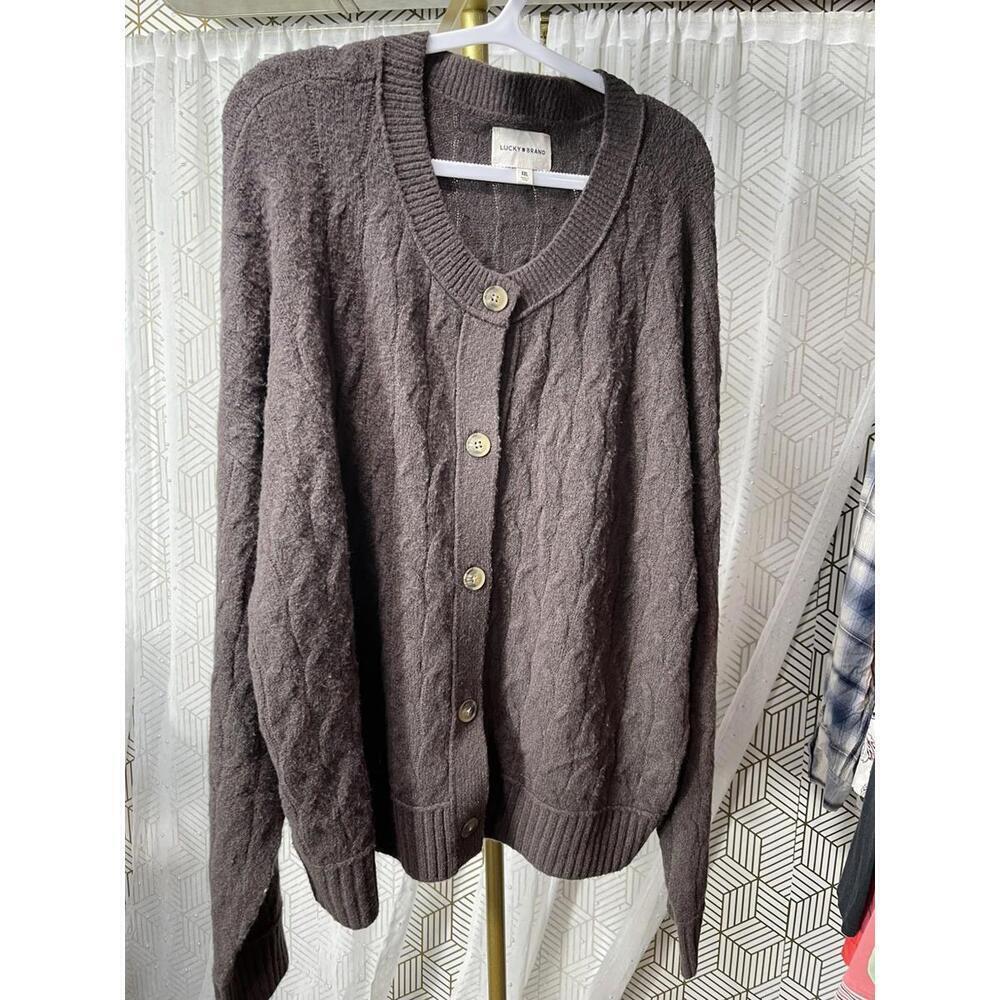 NWOT LUCKY BRAND WOMANS  CABLE  KNIT CARDIGAN Sz XXL